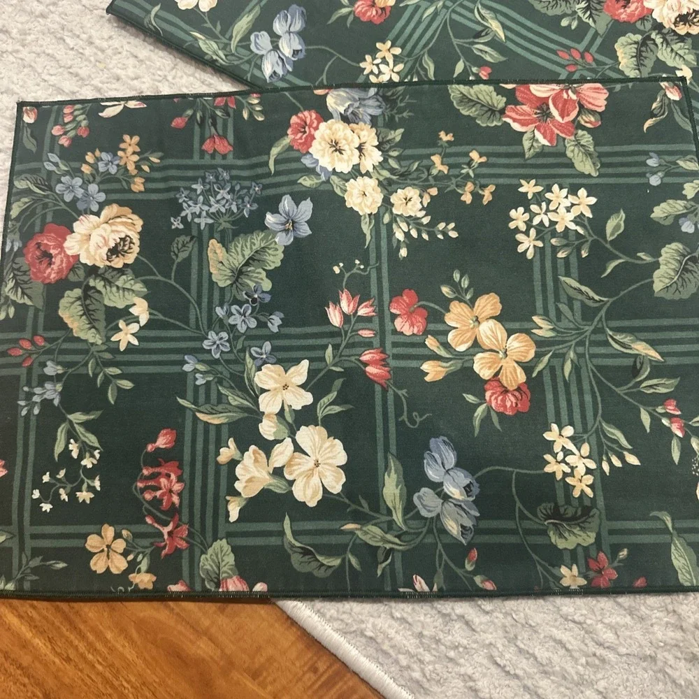 Vintage Floral Placemats (6) Cottagecore Botanical  Lattice 18
